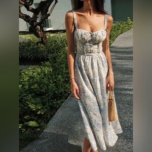 Sapphire Garden Floral Cami Midi Dress